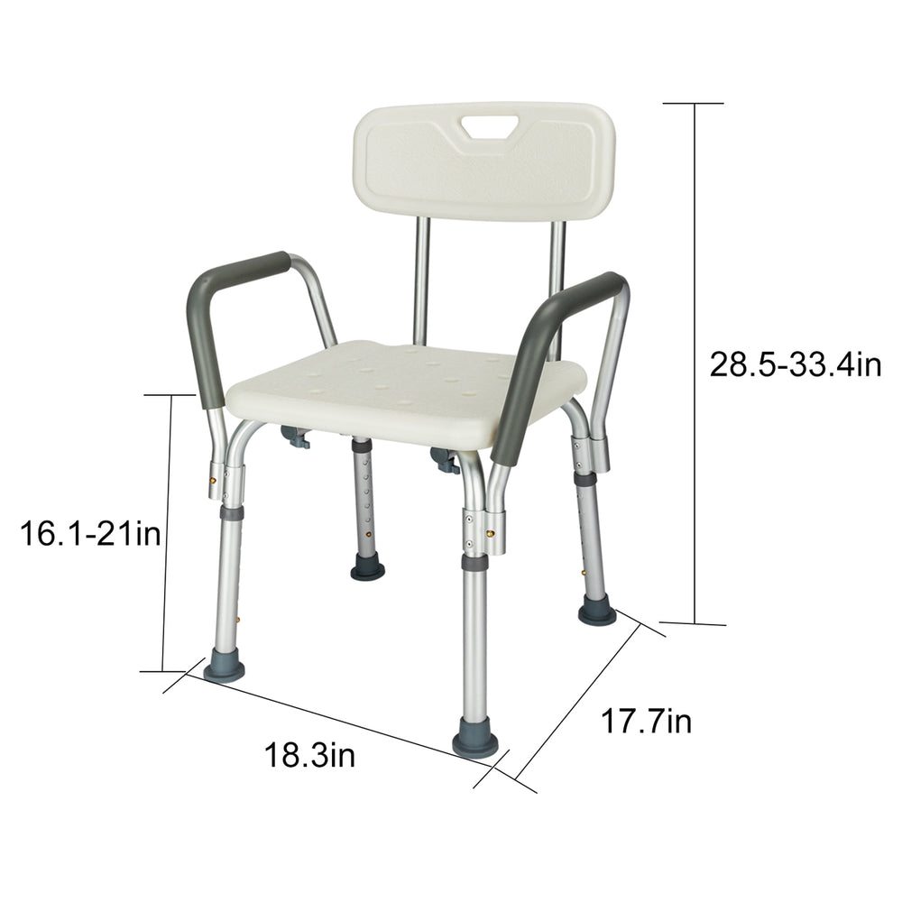 Anti-Slip Aluminium Bath Chair with Back Support