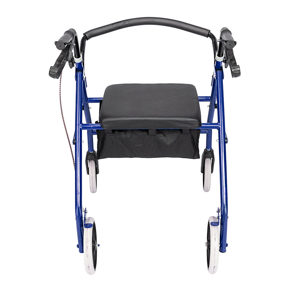 Foldable Rollator Walker with Seat & 8" Wheels – Black/Blue