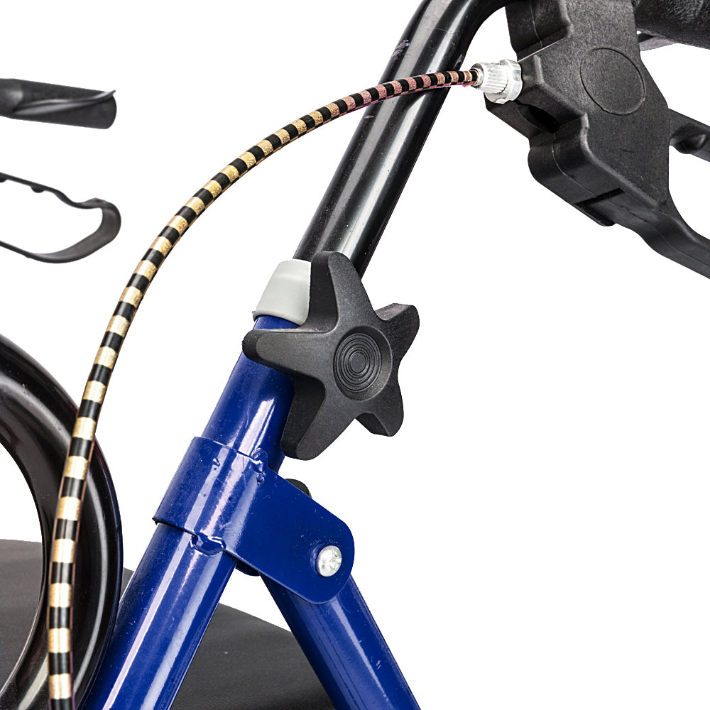 Foldable Rollator Walker with Seat & 8" Wheels – Black/Blue