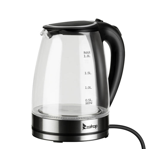 1.8L Electric Glass Kettle | 2000W Fast Boil (UK Plug)