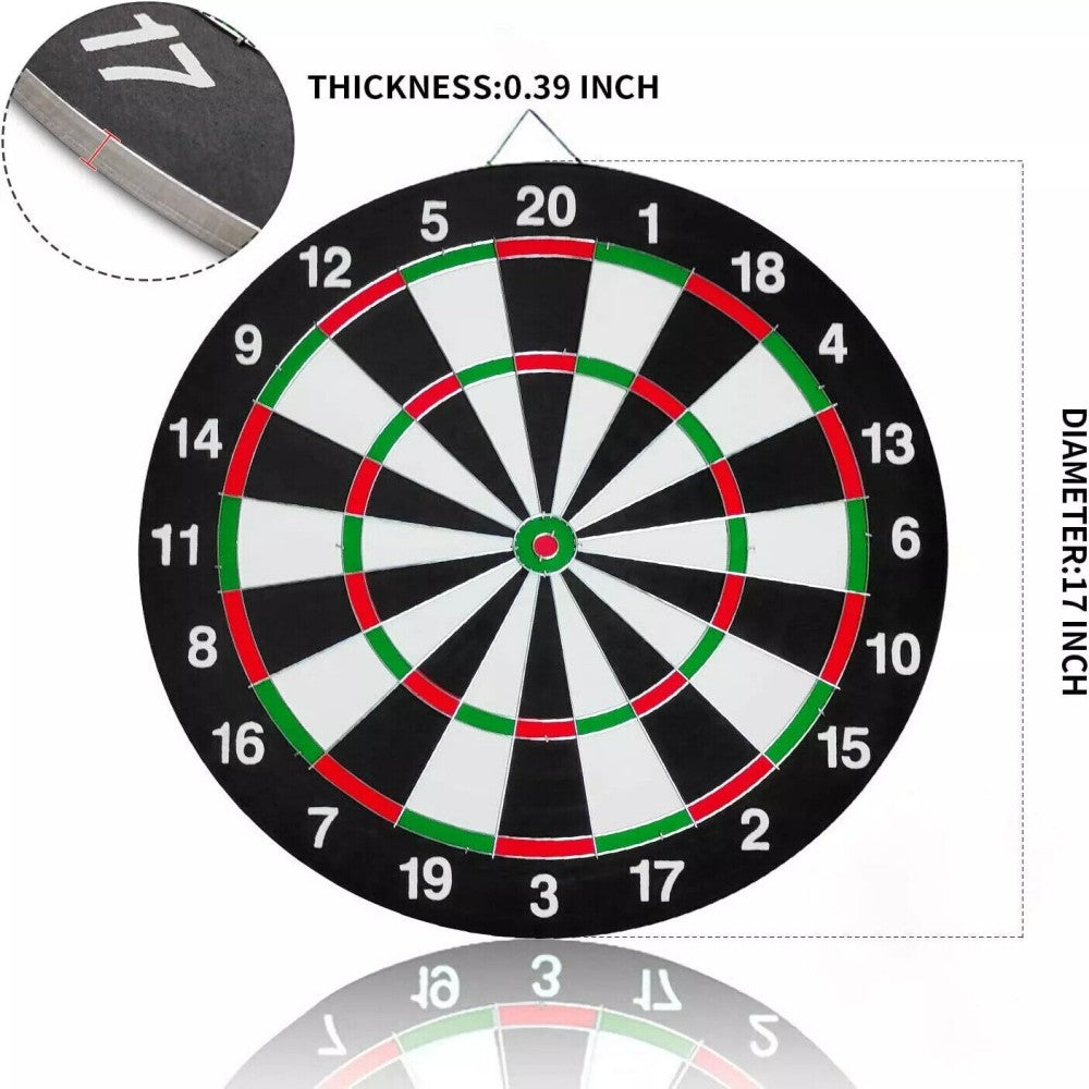 Full-Size 17" Dartboard Set with 6 Darts