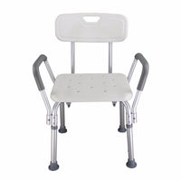 Anti-Slip Aluminium Bath Chair with Back Support