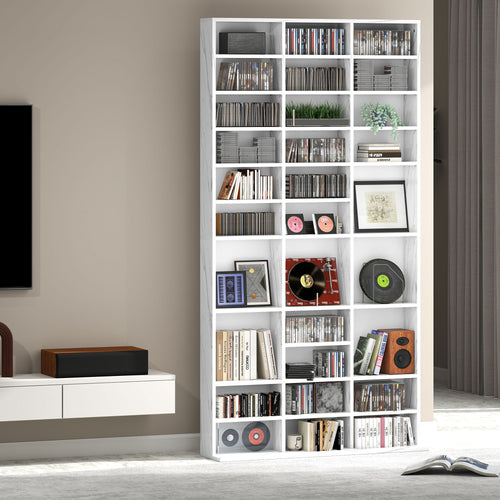 36-Cube Bookcase & Media Organiser – Marble Effect