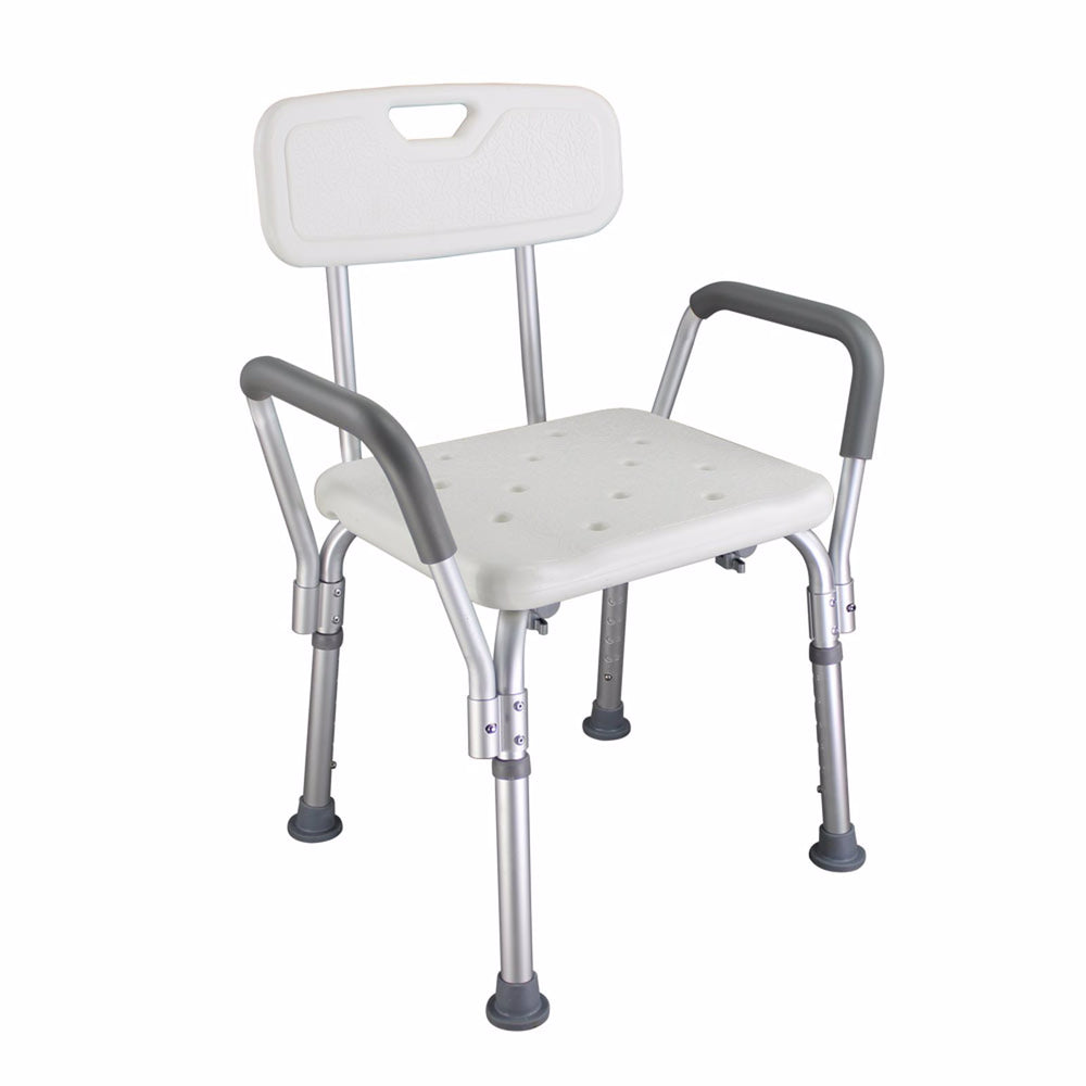 Anti-Slip Aluminium Bath Chair with Back Support