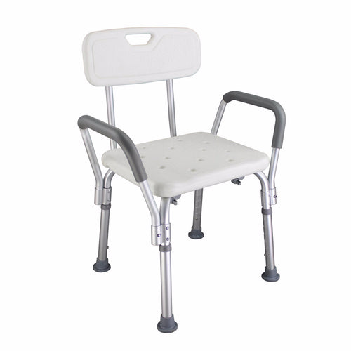 Anti-Slip Aluminium Bath Chair with Back Support