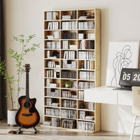 36-Cube Bookcase & Media Organiser – Oak Tone Finish