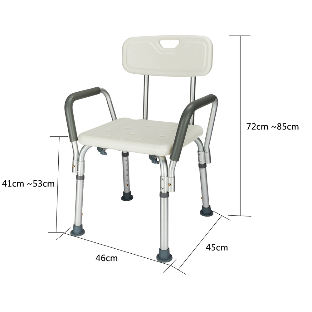 Anti-Slip Aluminium Bath Chair with Back Support