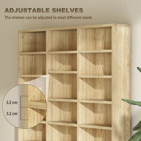 36-Cube Bookcase & Media Organiser – Oak Tone Finish