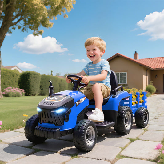 12V Kids 6-Wheel Tractor with Trailer | Remote Control