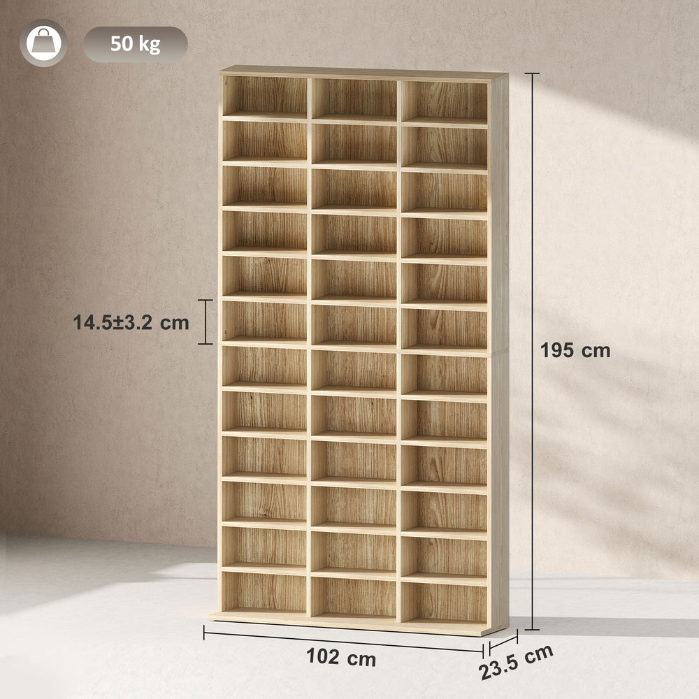 36-Cube Bookcase & Media Organiser – Oak Tone Finish