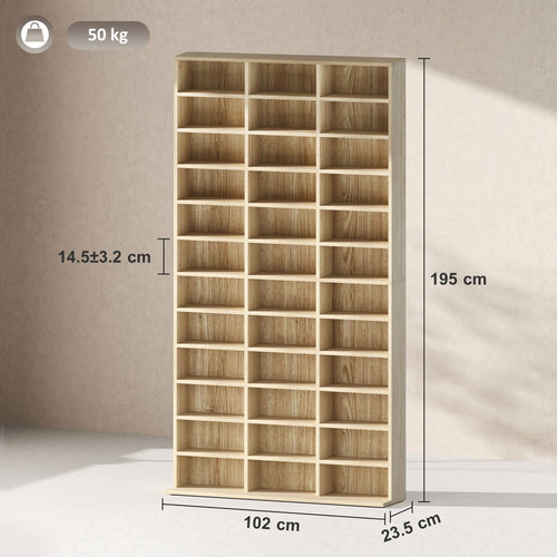 36-Cube Bookcase & Media Organiser – Oak Tone Finish