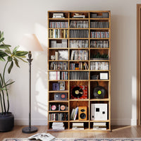 3. 36-Cube Bookcase & Media Organiser – Rustic Brown Finish