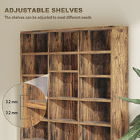 3. 36-Cube Bookcase & Media Organiser – Rustic Brown Finish