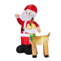 1.9M Lighted Santa & Reindeer Inflatable | Christmas Yard Decoration